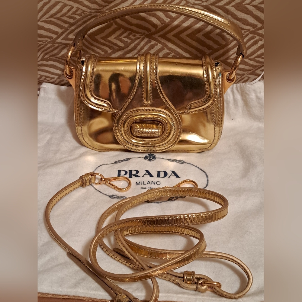 Gold Prada small bag